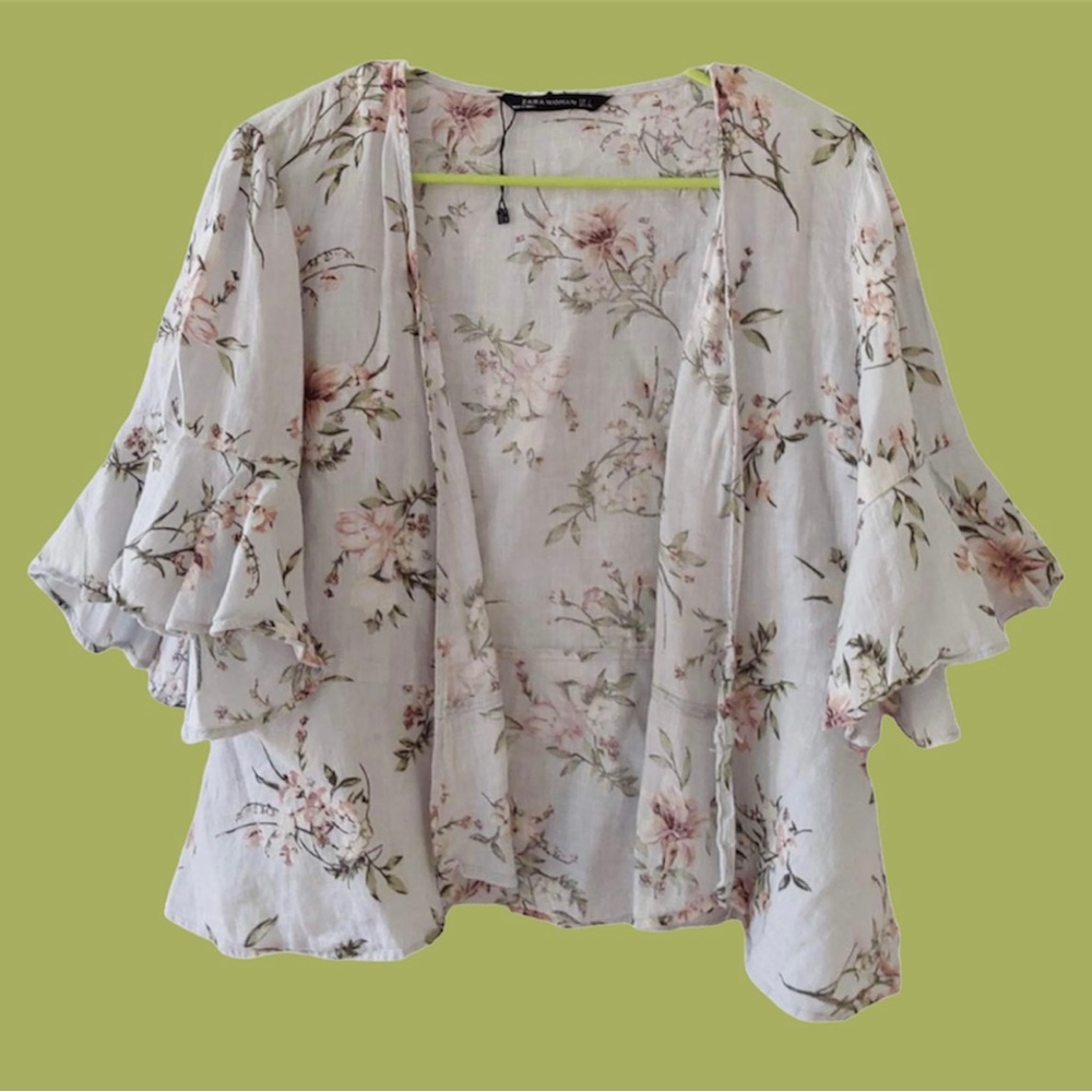 Floral printed Linen shirt top